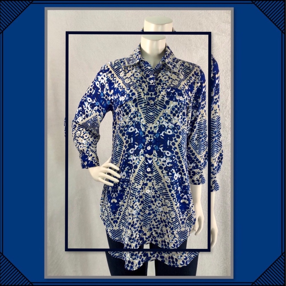 Cabi Womens Multicolored Button Front Blouse S - image 1